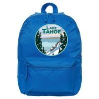 Lake Tahoe Winter Meaningful Gift California Nevada Mountain Gift 16 in Basic Backpack