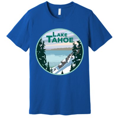 Lake Tahoe Winter Meaningful Gift California Nevada Mountain Gift Premium T-Shirt