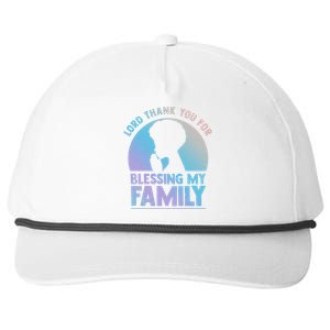 Lord Thank You For Blessing My Family Devout Black Meaningful Gift Snapback Five-Panel Rope Hat