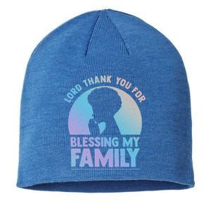 Lord Thank You For Blessing My Family Devout Black Meaningful Gift Sustainable Beanie