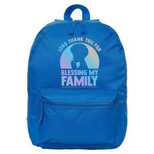 Lord Thank You For Blessing My Family Devout Black Meaningful Gift 16 in Basic Backpack