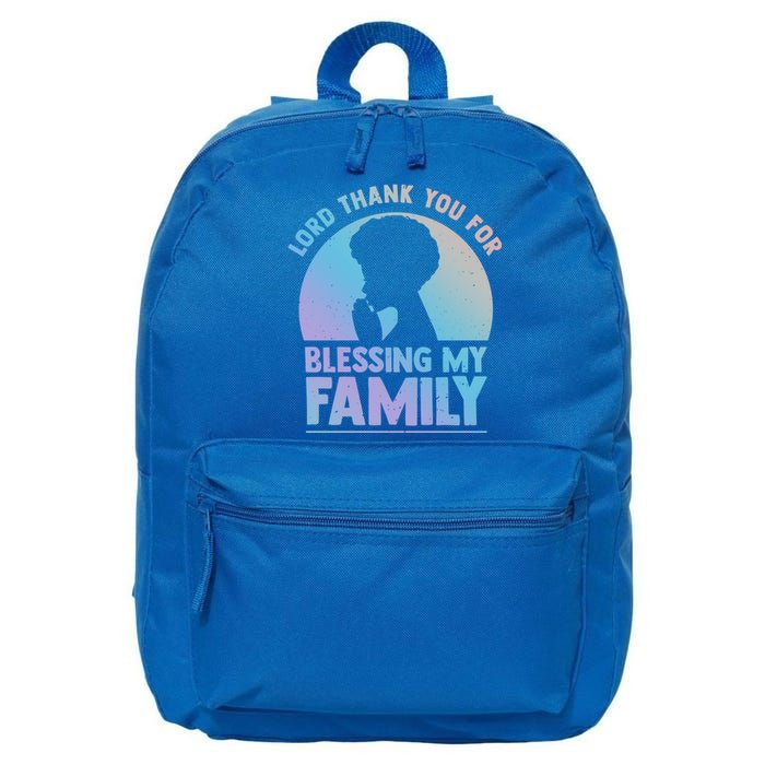 Lord Thank You For Blessing My Family Devout Black Meaningful Gift 16 in Basic Backpack