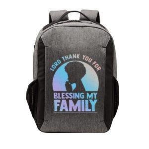 Lord Thank You For Blessing My Family Devout Black Meaningful Gift Vector Backpack