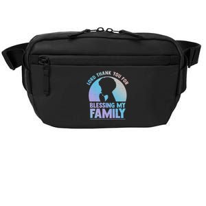 Lord Thank You For Blessing My Family Devout Black Meaningful Gift Crossbody Pack