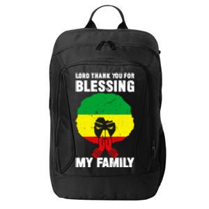 Lord Thank You For Blessing My Family Devout Black Meaningful Gift City Backpack