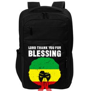 Lord Thank You For Blessing My Family Devout Black Meaningful Gift Impact Tech Backpack