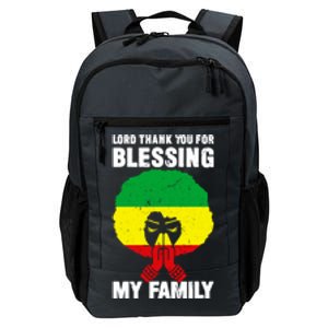 Lord Thank You For Blessing My Family Devout Black Meaningful Gift Daily Commute Backpack