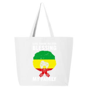 Lord Thank You For Blessing My Family Devout Black Meaningful Gift 25L Jumbo Tote