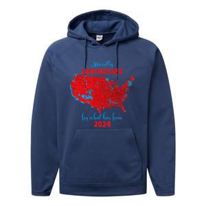 Ly Unburdened 2024 Map Electoral Map Trump Performance Fleece Hoodie