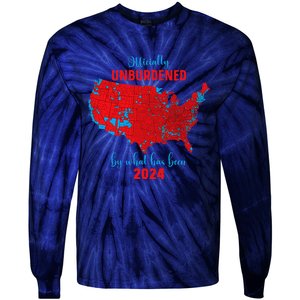 Ly Unburdened 2024 Map Electoral Map Trump Tie-Dye Long Sleeve Shirt