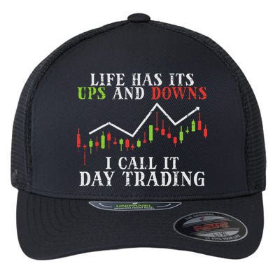 Life Ups And Downs Day Trading Crypto Stock Market Trader Flexfit Unipanel Trucker Cap