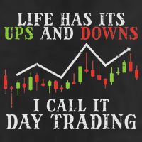 Life Ups And Downs Day Trading Crypto Stock Market Trader Crop Fleece Hoodie
