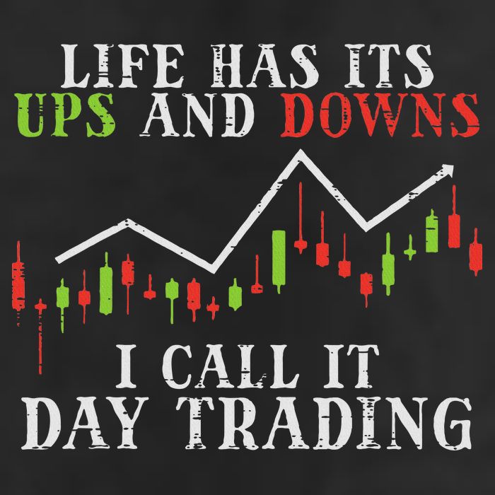 Life Ups And Downs Day Trading Crypto Stock Market Trader Crop Fleece Hoodie
