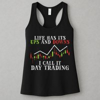 Life Ups And Downs Day Trading Crypto Stock Market Trader Womens Tank Top