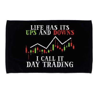 Life Ups And Downs Day Trading Crypto Stock Market Trader Microfiber Hand Towel