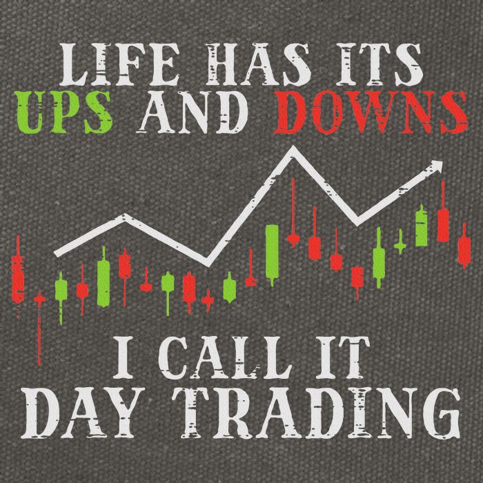 Life Ups And Downs Day Trading Crypto Stock Market Trader Cotton Canvas Backpack