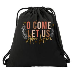 Let Us Adore Him Christian Christmas Drawstring Bag