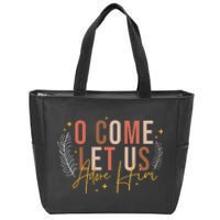 Let Us Adore Him Christian Christmas Zip Tote Bag