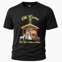 Let Us Adore Him Christmas Advent Nativity Scene North Gift Performance Shirt