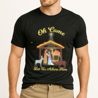 Let Us Adore Him Christmas Advent Nativity Scene North Gift Performance Shirt