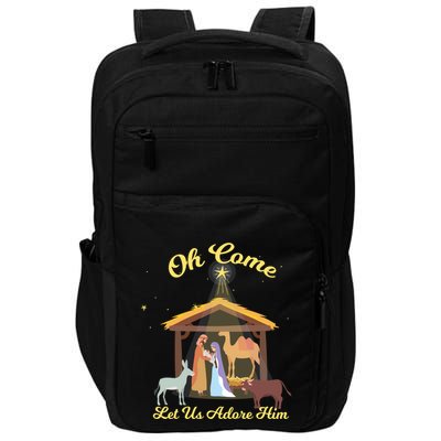 Let Us Adore Him Christmas Advent Nativity Scene North Gift Impact Tech Backpack