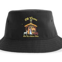 Let Us Adore Him Christmas Advent Nativity Scene North Gift Sustainable Bucket Hat