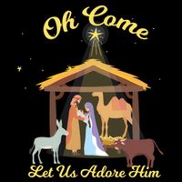 Let Us Adore Him Christmas Advent Nativity Scene North Gift Drawstring Bag