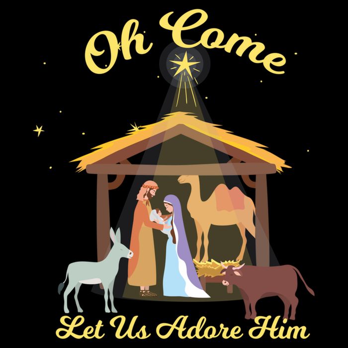 Let Us Adore Him Christmas Advent Nativity Scene North Gift Drawstring Bag