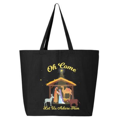 Let Us Adore Him Christmas Advent Nativity Scene North Gift 25L Jumbo Tote