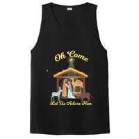 Let Us Adore Him Christmas Advent Nativity Scene North Gift PosiCharge Competitor Tank
