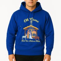 Let Us Adore Him Christmas Advent Nativity Scene North Gift Hoodie