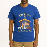Let Us Adore Him Christmas Advent Nativity Scene North Gift Tall T-Shirt