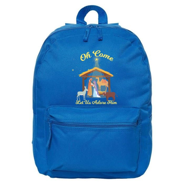 Let Us Adore Him Christmas Advent Nativity Scene North Gift 16 in Basic Backpack