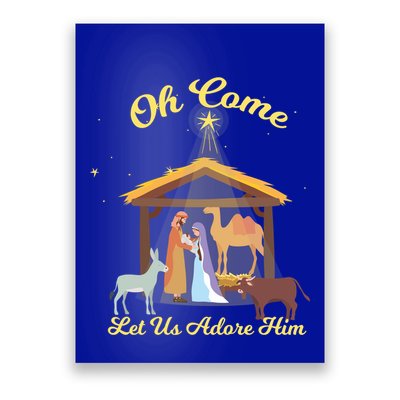 Let Us Adore Him Christmas Advent Nativity Scene North Gift Poster