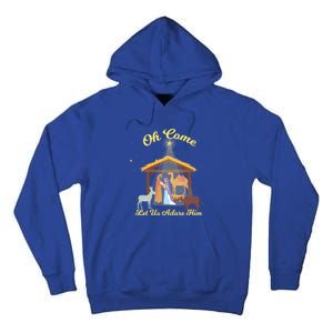 Let Us Adore Him Christmas Advent Nativity Scene North Gift Tall Hoodie