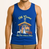 Let Us Adore Him Christmas Advent Nativity Scene North Gift Tank Top