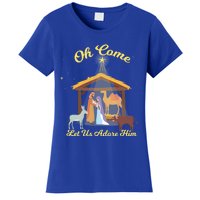 Let Us Adore Him Christmas Advent Nativity Scene North Gift Women's T-Shirt