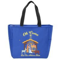 Let Us Adore Him Christmas Advent Nativity Scene North Gift Zip Tote Bag
