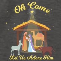 Let Us Adore Him Christmas Advent Nativity Scene North Gift Vector Backpack