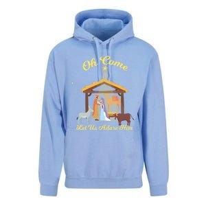 Let Us Adore Him Christmas Advent Nativity Scene North Gift Unisex Surf Hoodie