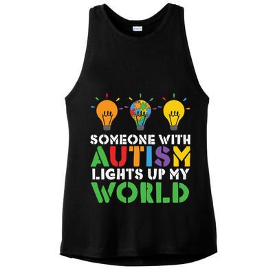 Light Up Autism Puzzle Autism Awareness, Autism Mom Ladies PosiCharge Tri-Blend Wicking Tank