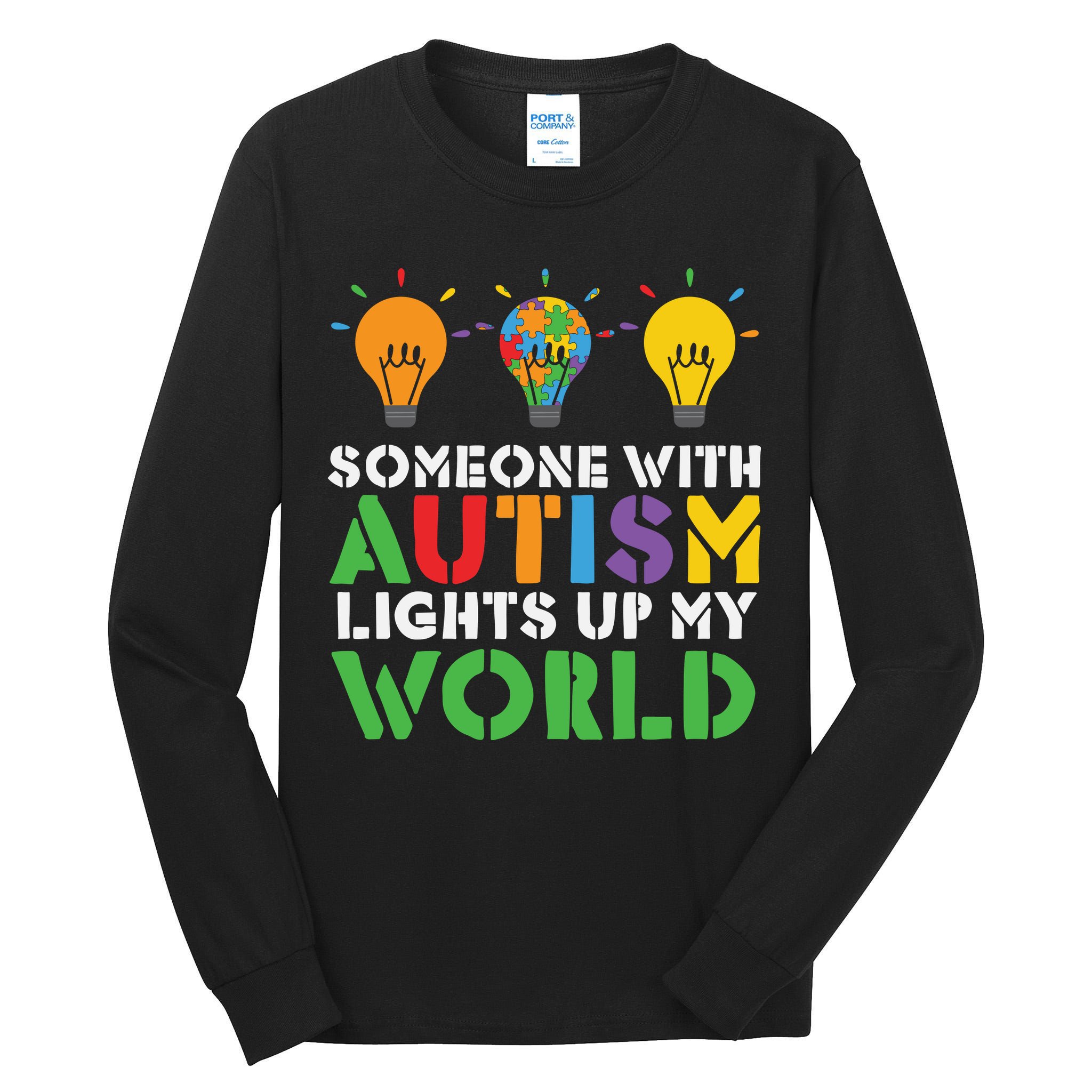 Light Up Autism Puzzle Autism Awareness, Autism Mom Tall Long Sleeve T-Shirt