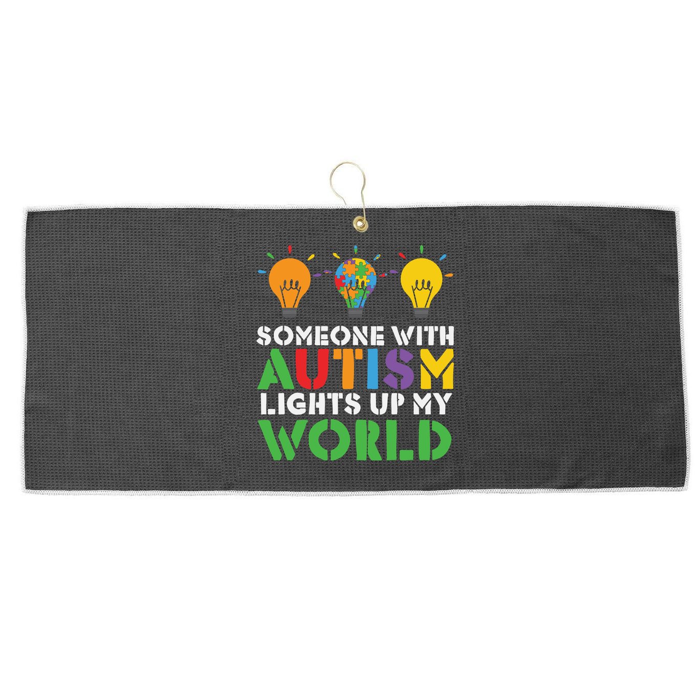 Light Up Autism Puzzle Autism Awareness, Autism Mom Large Microfiber Waffle Golf Towel