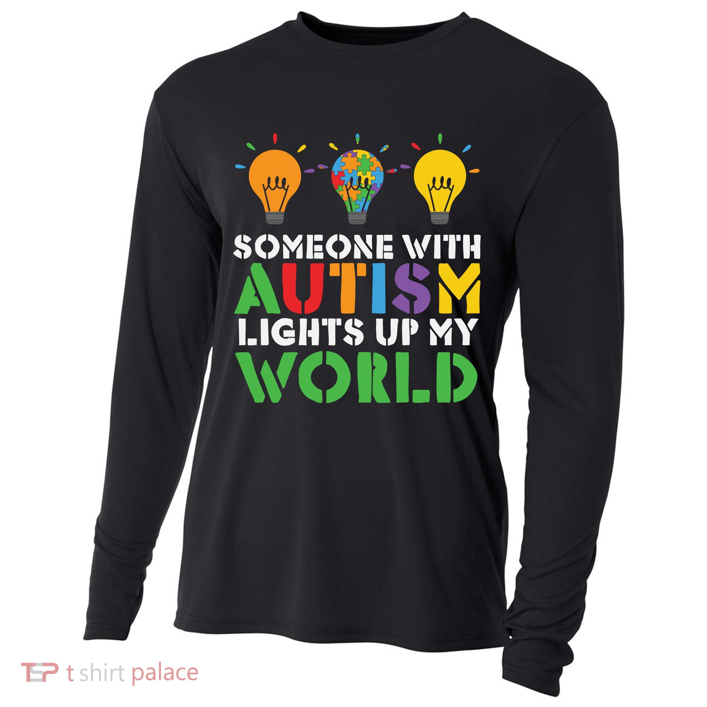 Light Up Autism Puzzle Autism Awareness, Autism Mom Cooling Performance Long Sleeve Crew