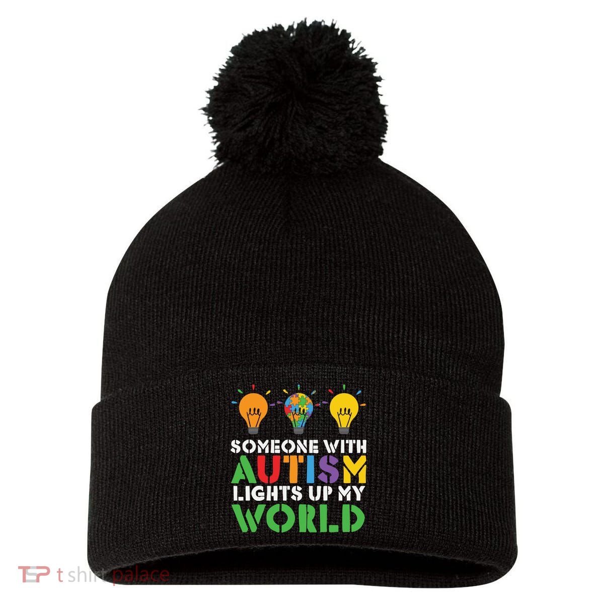 Light Up Autism Puzzle Autism Awareness, Autism Mom Pom Pom 12in Knit Beanie