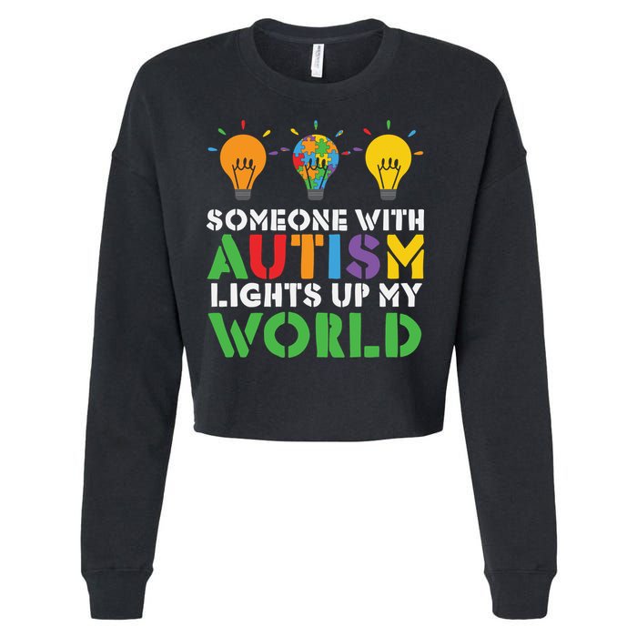 Light Up Autism Puzzle Autism Awareness, Autism Mom Cropped Pullover Crew
