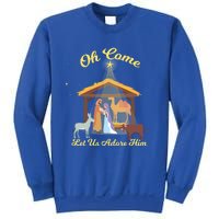 Let Us Adore Him Christmas Advent Nativity Scene North Gift Sweatshirt