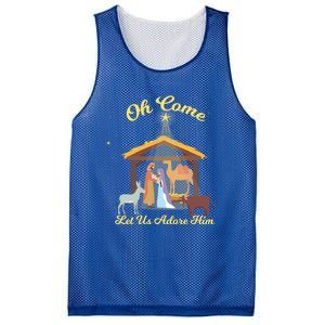 Let Us Adore Him Christmas Advent Nativity Scene North Gift Mesh Reversible Basketball Jersey Tank