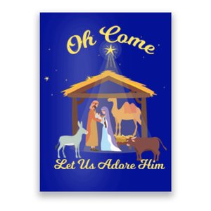 Let Us Adore Him Christmas Advent Nativity Scene North Gift Poster