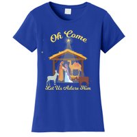 Let Us Adore Him Christmas Advent Nativity Scene North Gift Women's T-Shirt